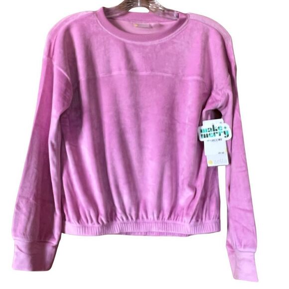 Zella Girl’s Pink Pullover Sweatshirt Velour Size Large - Picture 2 of 10